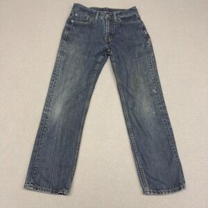 Levis 514 Jeans Mens 29x30 Blue Denim Straight Fit Grunge Distressed Faded